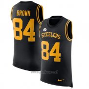 Maglia NFL Limited Pittsburgh Steelers Senza Maniche 84 Brown Nero