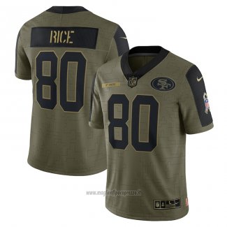 Maglia NFL Limited San Francisco 49ers Jerry Rice 2021 Salute To Service Retired Verde