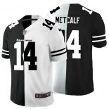 Maglia NFL Limited Seattle Seahawks Metcalf Black White Split