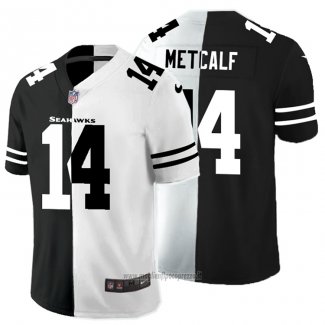 Maglia NFL Limited Seattle Seahawks Metcalf Black White Split