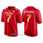 Maglia NFL Pro Bowl Pittsburgh Steelers 7 Ben Roethlisberger AFC 2018 Rosso