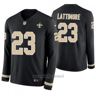 Maglia NFL Therma Manica Lunga New Orleans Saints Marshon Lattimore Nero